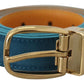 Dolce & Gabbana Elegant Blue Velvet Leather Belt