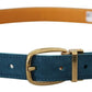 Dolce & Gabbana Elegant Blue Velvet Leather Belt