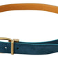 Dolce & Gabbana Elegant Blue Velvet Leather Belt