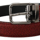 Dolce & Gabbana Elegant Red Leather Belt with Metal Buckle