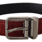 Dolce & Gabbana Elegant Red Leather Belt with Metal Buckle