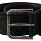 Dolce & Gabbana Chic Black and Green Designer Belt with DG Logo