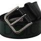 Dolce & Gabbana Chic Black and Green Designer Belt with DG Logo