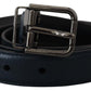 Dolce & Gabbana Elegant Dark Blue Leather Belt