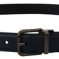 Dolce & Gabbana Elegant Dark Blue Leather Belt