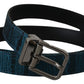 Dolce & Gabbana Elegant Blue Jacquard Designer Belt