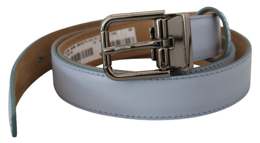 Dolce & Gabbana Sleek Light Blue Leather Belt