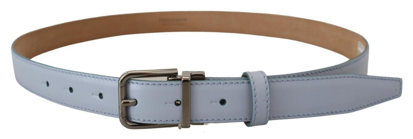 Dolce & Gabbana Sleek Light Blue Leather Belt