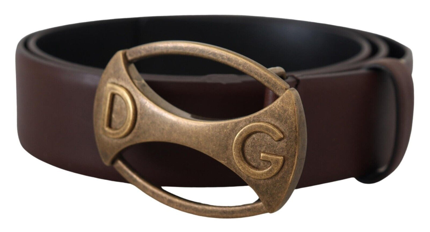 Dolce & Gabbana Elegant Leather Oval Buckle Belt