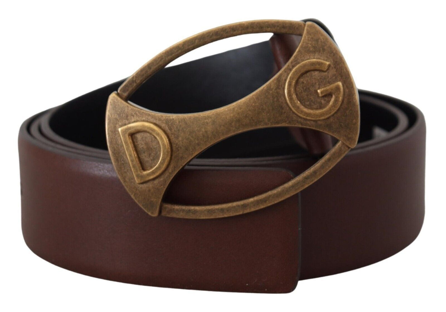 Dolce & Gabbana Elegant Leather Oval Buckle Belt