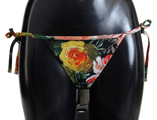 Dolce & Gabbana Elegant Floral Bikini Bottoms - Drawstring Closure