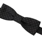 Dolce & Gabbana Black Pattern Silk Adjustable Neck Papillon Bow Tie