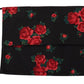 Dolce & Gabbana Black Floral Pleated Elastic Ear Strap One Size Face Mask