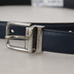 Dolce & Gabbana Elegant Blue Calf Leather Belt