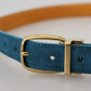 Dolce & Gabbana Elegant Blue Velvet Leather Belt