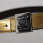 Dolce & Gabbana Gold Square Buckle Leather Belt