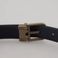 Dolce & Gabbana Elegant Leather Belt with Metal Buckle Closure