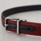 Dolce & Gabbana Elegant Red Leather Belt with Metal Buckle