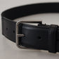 Dolce & Gabbana Chic Black and Green Designer Belt with DG Logo