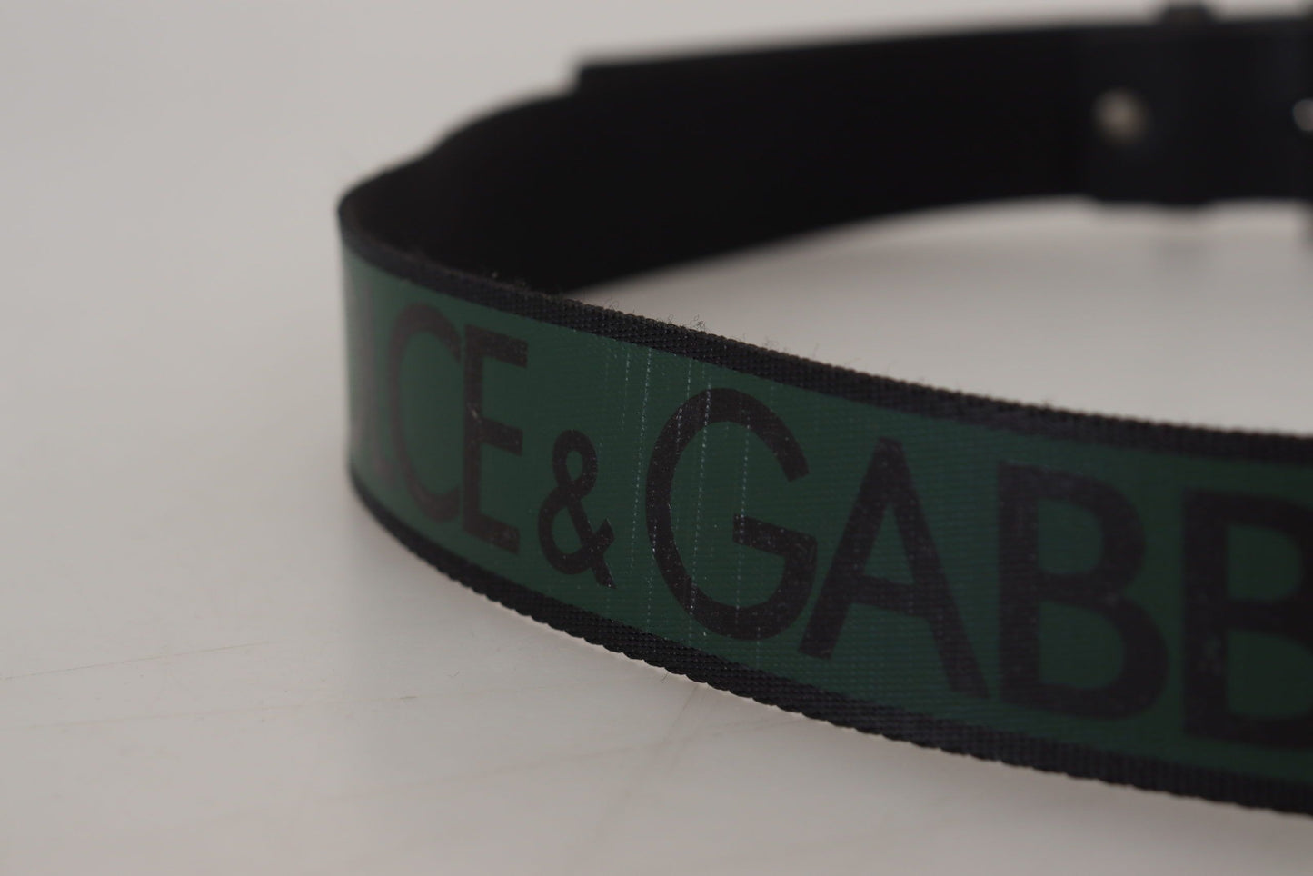 Dolce & Gabbana Chic Black and Green Designer Belt with DG Logo