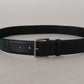 Dolce & Gabbana Chic Black and Green Designer Belt with DG Logo