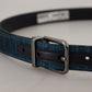 Dolce & Gabbana Elegant Blue Jacquard Designer Belt