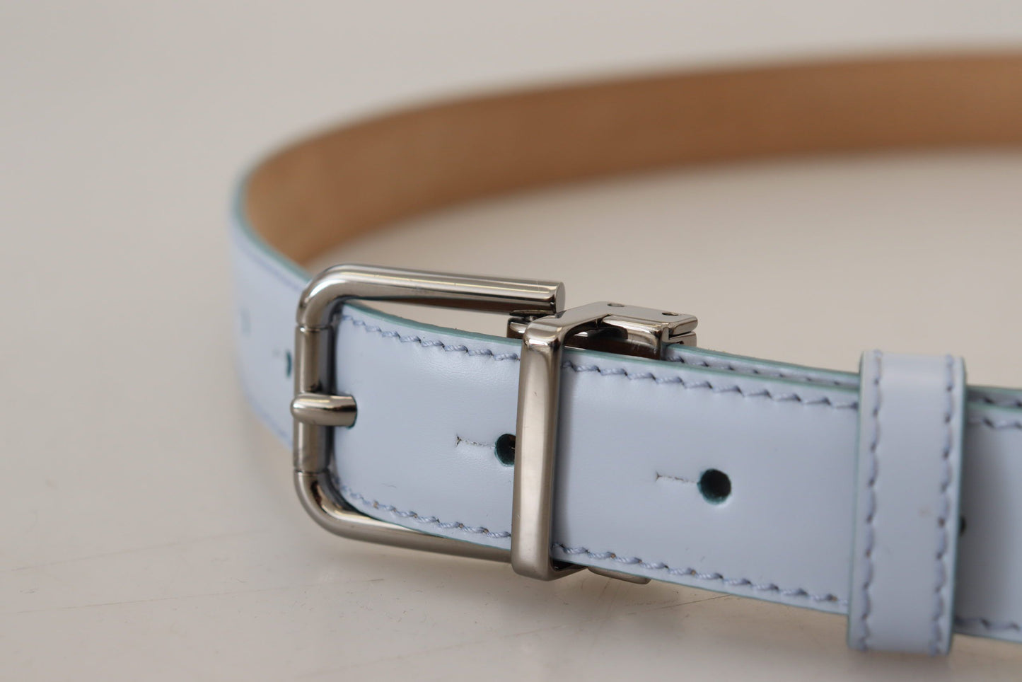 Dolce & Gabbana Sleek Light Blue Leather Belt