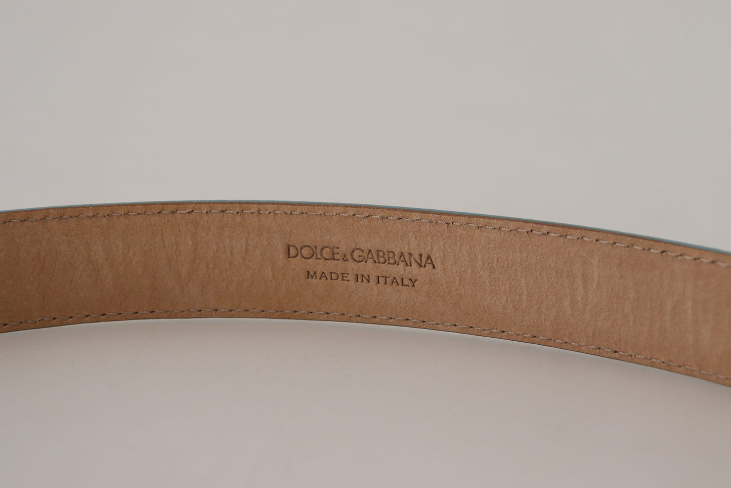 Dolce & Gabbana Sleek Light Blue Leather Belt