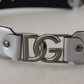 Dolce & Gabbana Chic Silver Leather Belt with Metal Buckle