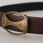 Dolce & Gabbana Elegant Leather Oval Buckle Belt