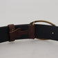 Dolce & Gabbana Elegant Leather Oval Buckle Belt