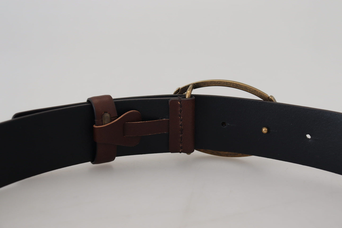 Dolce & Gabbana Elegant Leather Oval Buckle Belt