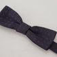 Dolce & Gabbana Blue Pattern Silk Adjustable Neck Papillon Bow Tie