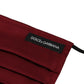 Dolce & Gabbana Maroon Silk Pleated Elastic Ear Strap One Size Face Mask