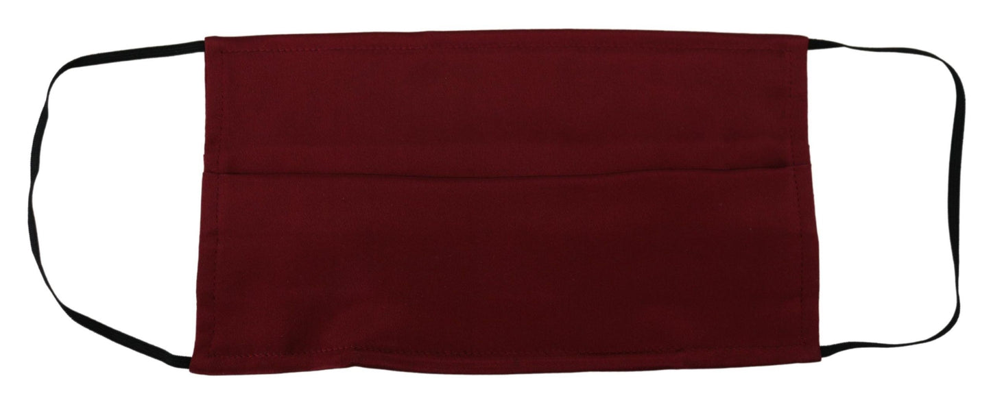 Dolce & Gabbana Maroon Silk Pleated Elastic Ear Strap One Size Face Mask