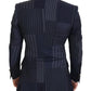 Dolce & Gabbana Navy Blue Double Breasted Slim Fit Blazer