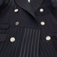 Dolce & Gabbana Navy Blue Double Breasted Slim Fit Blazer