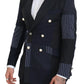 Dolce & Gabbana Elegant Navy Double Breasted Wool Blazer