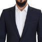 Dolce & Gabbana Elegant Dark Blue Slim Fit Wool Blazer