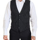 Dolce & Gabbana Elegant Black Martini Suit Jacket & Vest Ensemble