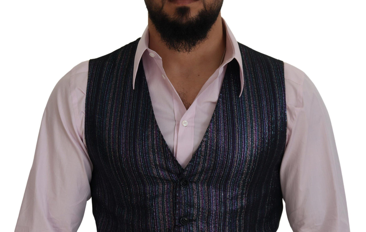 Dolce & Gabbana Multicolor Formal Dress Vest Luxury Blend