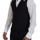 Dolce & Gabbana Elegant Black Single-Breasted Dress Vest