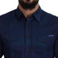 Dolce & Gabbana Elegant Blue Slim Fit Cotton Dress Shirt