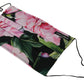 Dolce & Gabbana Black Floral Pleated Elastic Ear Strap Face Mask