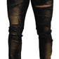 Dolce & Gabbana Elegant Black Gold Dust Jeans