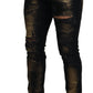 Dolce & Gabbana Elegant Black Gold Dust Jeans