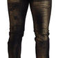 Dolce & Gabbana Elegant Black Gold Dust Jeans