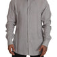 Dolce & Gabbana Elegant Grey Slim Fit Linen Shirt