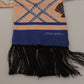 Dolce & Gabbana Multicolor Seashell Patterned DG Logo Shawl Fringe Silk Scarf