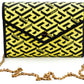 Versace Radiant Yellow Canvas-Leather Pouch Shoulder Bag